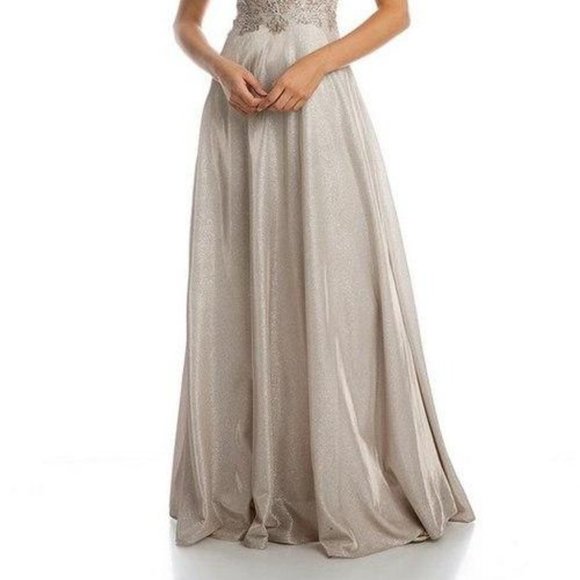 V-Neck Sequin Bodice Evening Dress JT219 - Picture 4 of 5